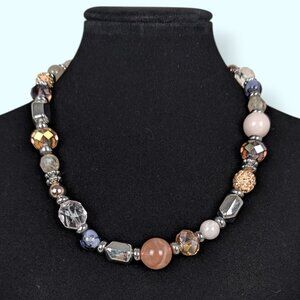 Chico's Pastel & Metallic Beaded Necklace